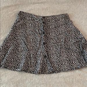 Floral Button Skater Skirt